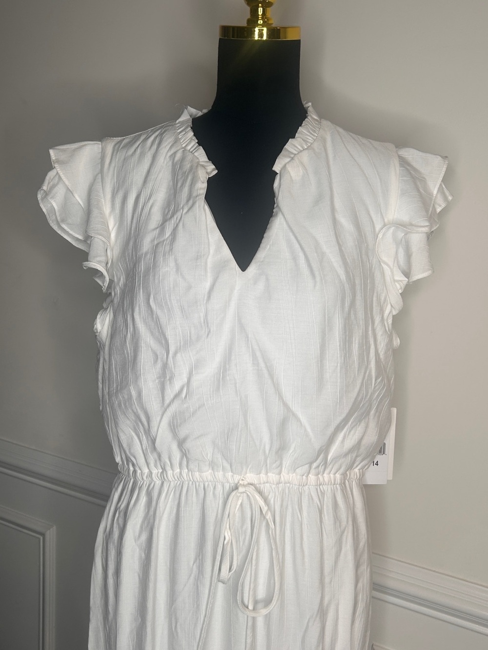 Women’s Julia Jordan Flutter Midi Dress, White, Sz.14 - Picture 8 of 15